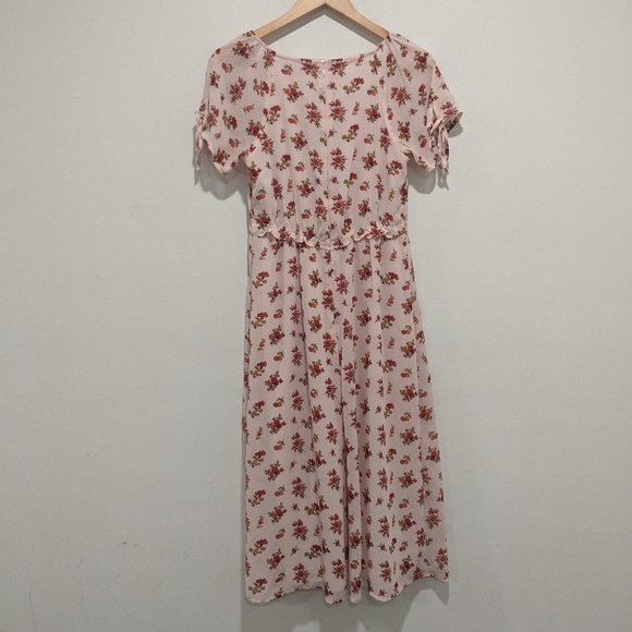 Madewell Tie-Sleeve Ruffle-Waist Midi Dress - Picture 10 of 14